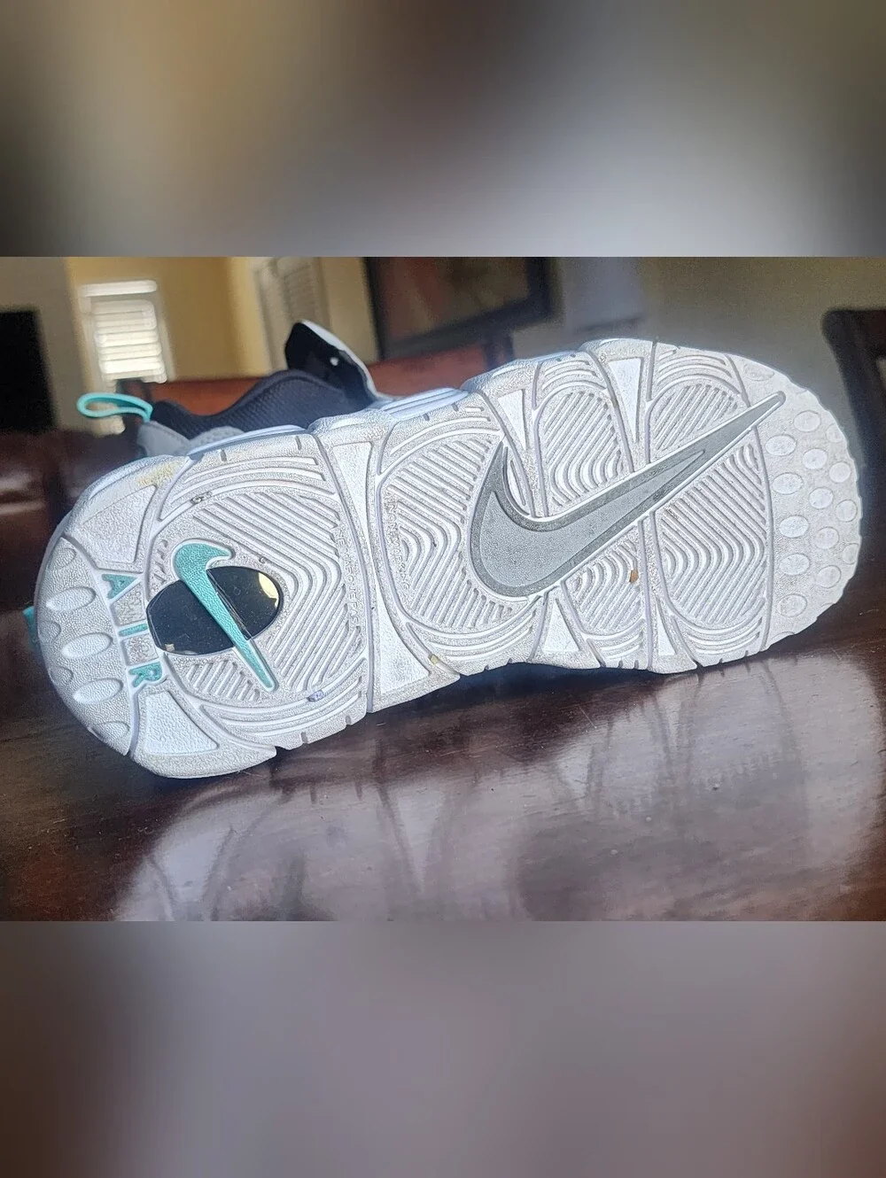 Nike Air More Money Wolf Grey Island Green GS AH5215-002 - Nike Size 6.5 Y